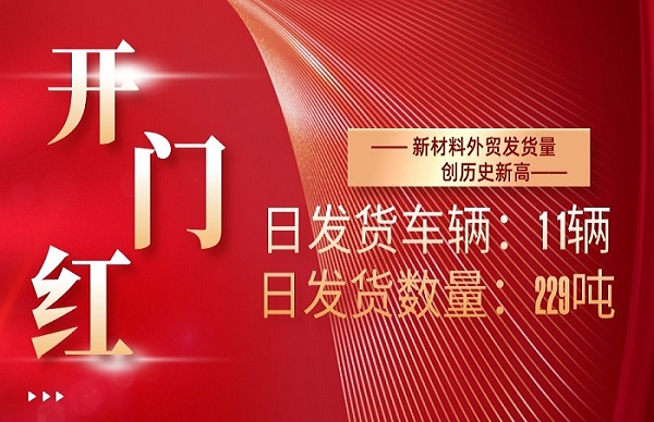 起步即是沖刺！新材料公司外貿(mào)單日發(fā)貨量創(chuàng)歷史新高